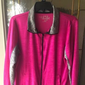 Made for Life quick dry light jacket, bright pink/gray, size L, never worn